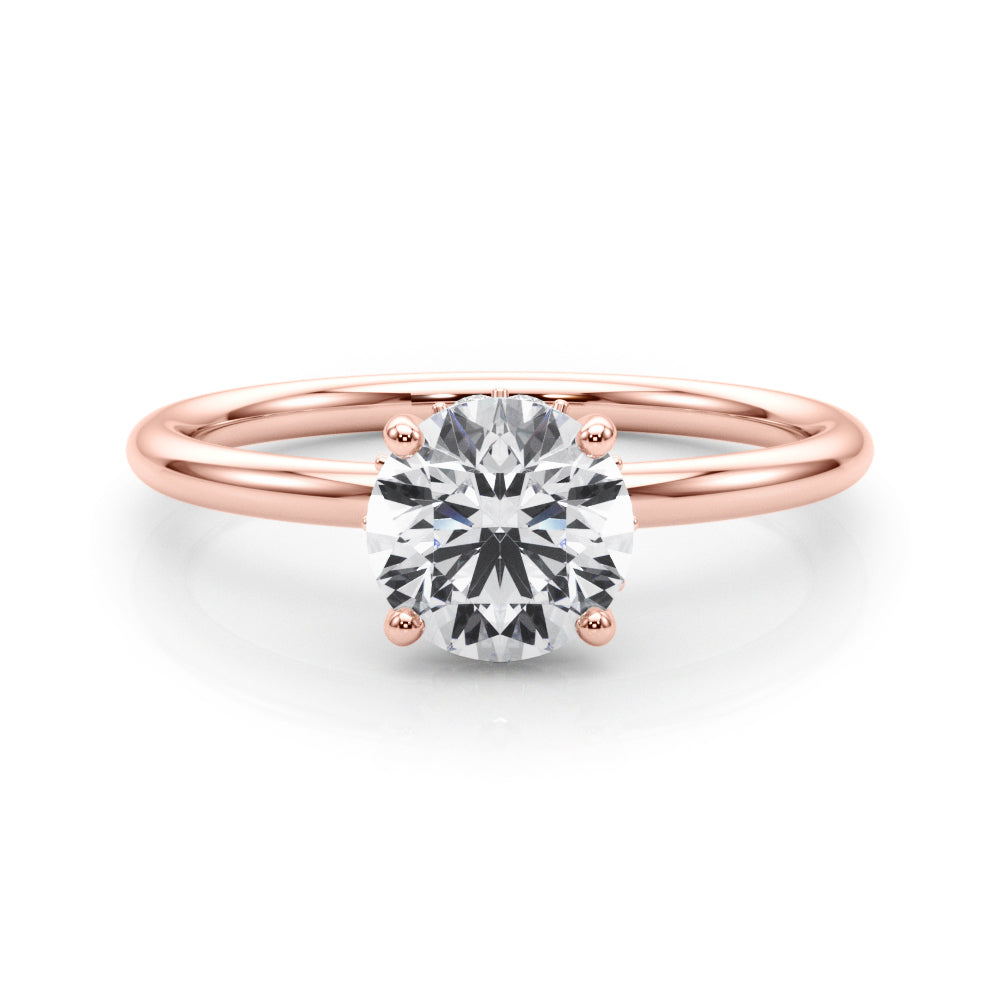 Eva Round Diamond Solitaire Engagement Ring-VIRABYANI